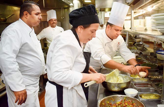 Chef Suarez with (left) executive sous chef Suprakash Tripathi. Pics/Ashish Raje