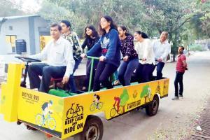 Pune pedals away pollution, rides the bicycle bus
