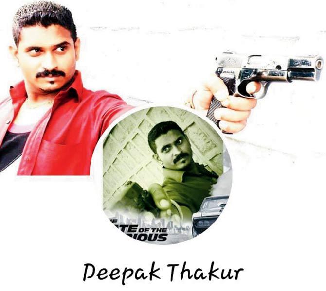 Head Constable Deepak Thakur flaunt their weapons