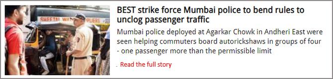 BEST strike force Mumbai police to bend rules to unclog passenger traffic