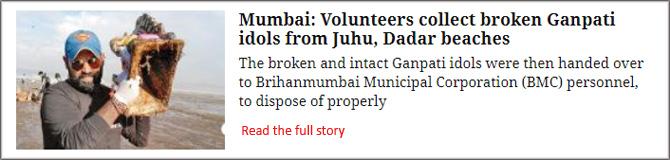 Mumbai: Volunteers collect broken Ganpati idols from Juhu, Dadar beaches