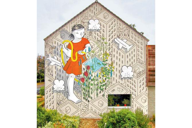 A mural in Belgiuam by Millo