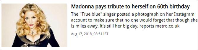 Madonna pays tribute to herself on 60th birthday