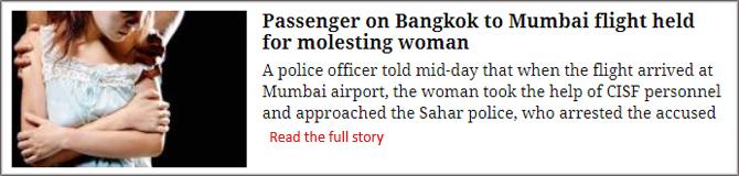 Passenger On Bangkok To Mumbai Flight Held For Molesting Woman