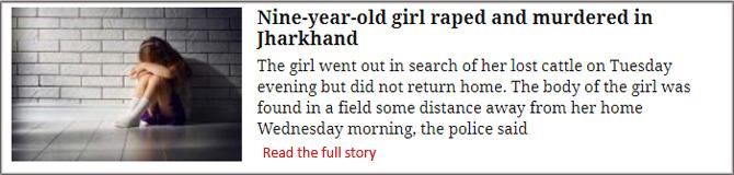 Nine-Year-Old Girl Raped And Murdered In Jharkhand