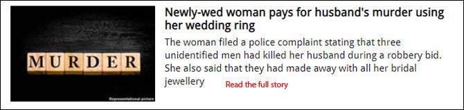 Newly-wed woman pays for husband