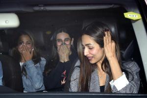 Malaika-Arjun, Kareena-Karisma and Amrita party at Karan Johar's house