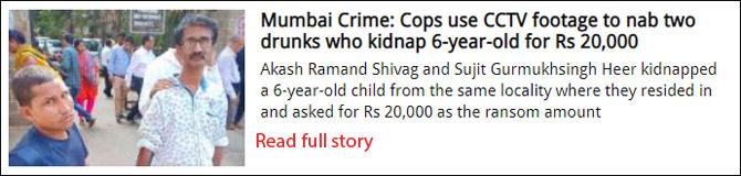 Mumbai Crime: Cops use CCTV footage to nab two drunks who kidnap 6-year-old for Rs 20,000