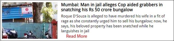 Mumbai: Man in jail alleges Cop aided grabbers in snatching his Rs 50 crore bungalow