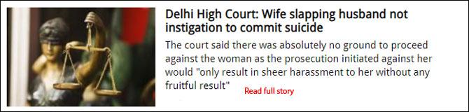 Delhi High Court: Wife slapping husband not instigation to commit suicide