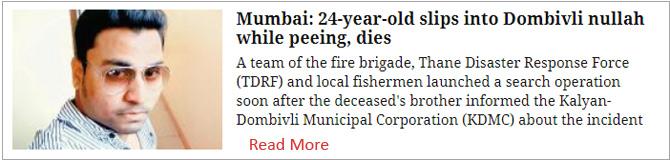 Mumbai: 24-year-old slips into Dombivli nullah while peeing, dies
