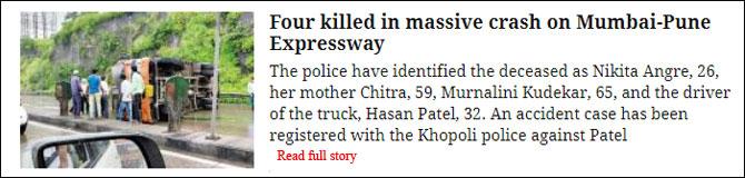 Four Killed In Massive Crash On Mumbai-Pune Expressway