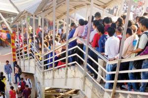 Bandra railway station foot over bridge is falling apart