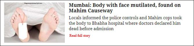 Mumbai: Body With Face Mutilated, Found On Mahim Causeway