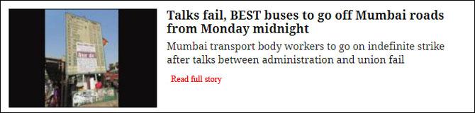 Talks Fail, BEST Buses To Go Off Mumbai Roads From Monday Midnight