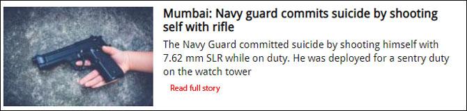 Mumbai: Navy guard commits suicide by shooting self with rifle