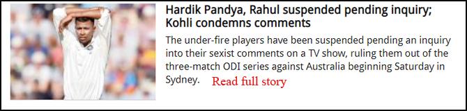 Hardik Pandya, Rahul suspended pending inquiry; Kohli condemns comments
