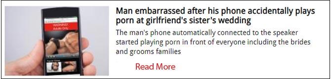 Man embarrassed after his phone accidentally plays porn at girlfriend