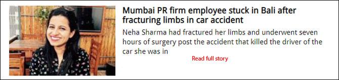 Mumbai PR firm employee stuck in Bali after fracturing limbs in car accident