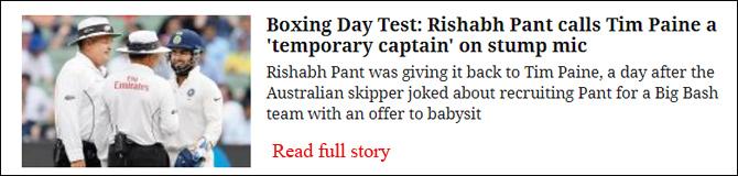 Boxing Day Test: Rishabh Pant Calls Tim Paine A 