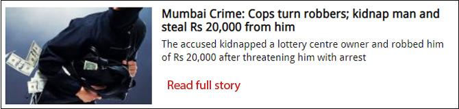 Mumbai Crime: Cops turn robbers; kidnap man and steal Rs 20,000 from him