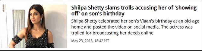 Shilpa Shetty slams trolls accusing her of 