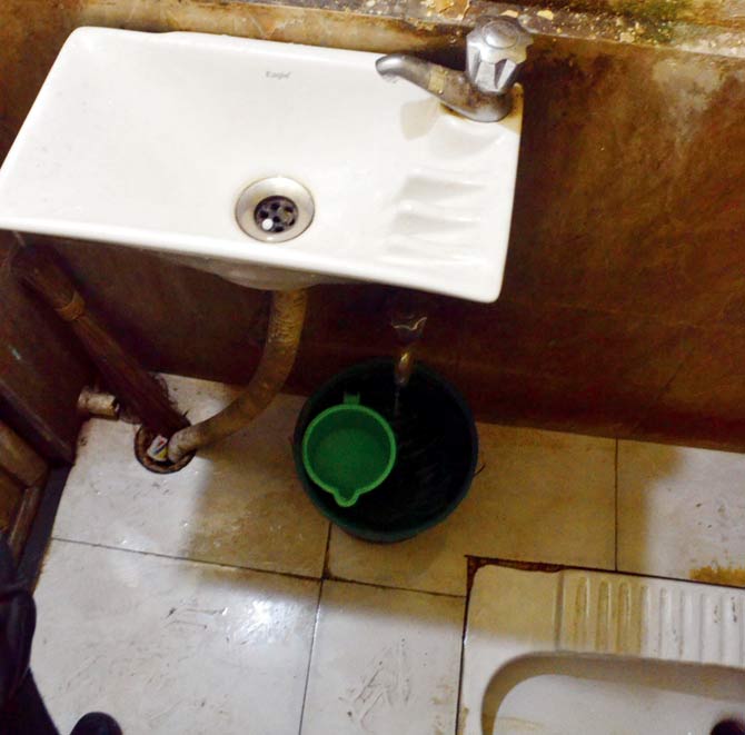 The sole toilet at Khar police station is in a bad shape