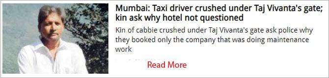 Mumbai: Taxi driver crushed under Taj Vivanta