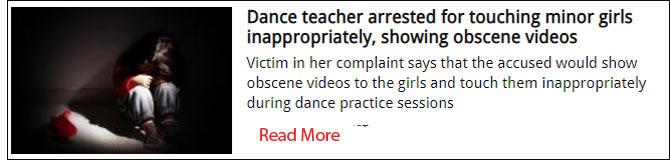 Dance teacher arrested for touching minor girls inappropriately, showing obscene videos