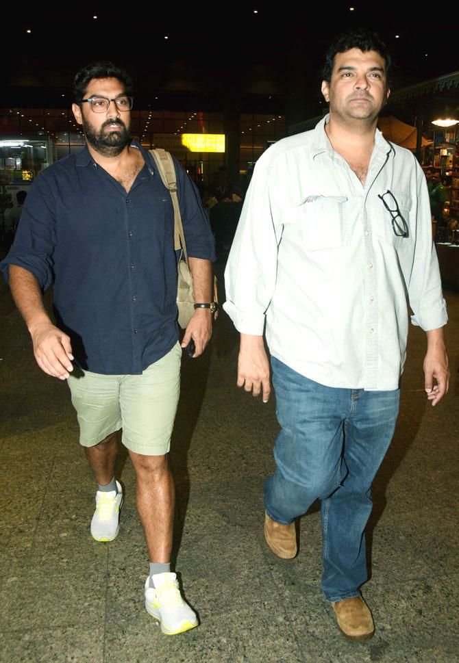 Aditya Roy Kapur's brothers Kunaal Roy Kapoor and Siddharth Roy Kapur were also spotted at the Mumbai airport.