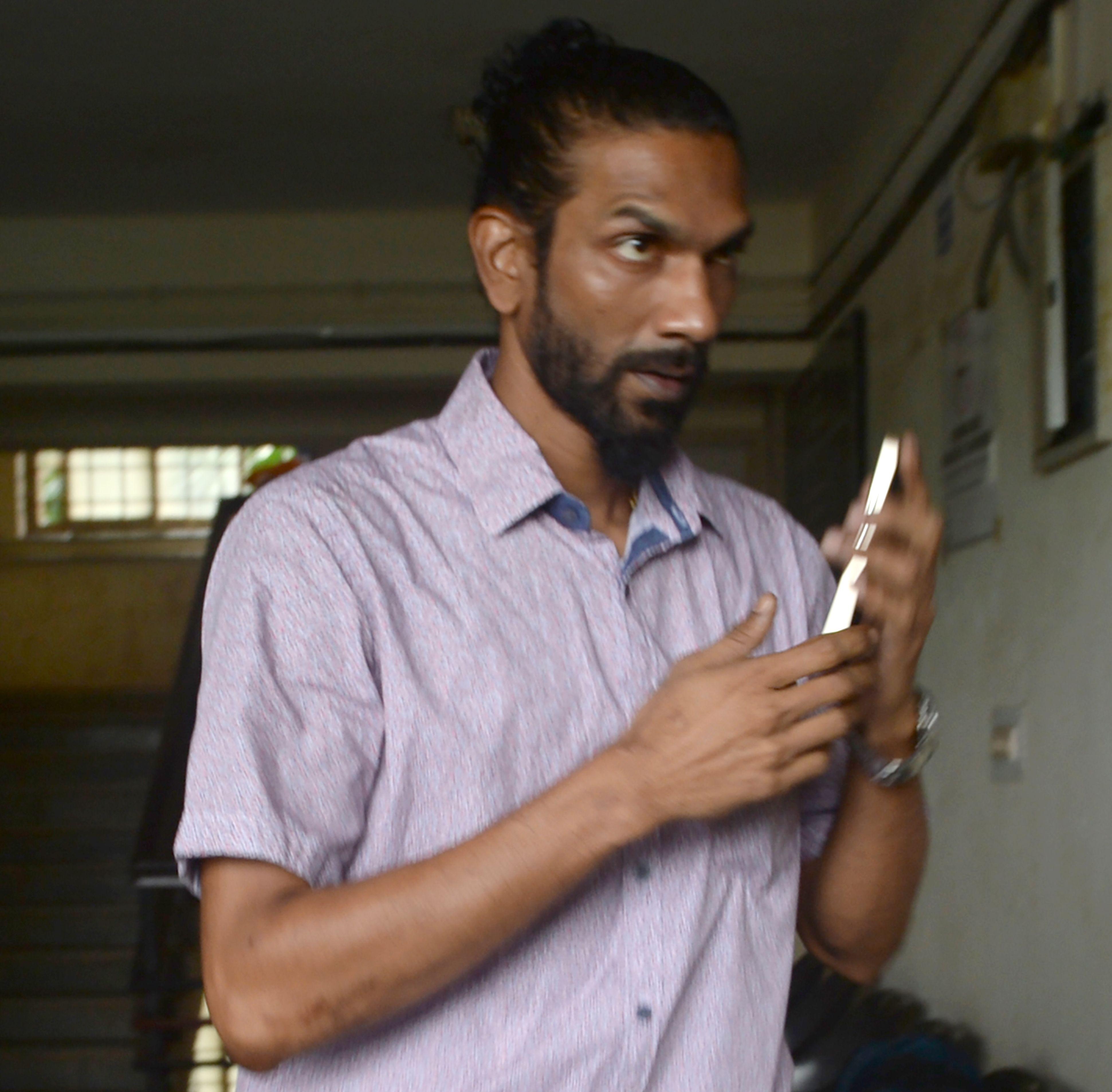After the Goa Children's Court acquitted Samson D'Souza and Placido Carvalho on September 23, 2016, the CBI filed an appeal against the acquittal of the two accused, before the Goa bench of Bombay High Court, challenging the children's court verdict.
In pic: Samson D'Souza, one of the accused in British national Scarlett Keeling's rape and murder arrives at the Children's Court in Panaji.