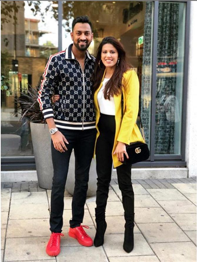But the World Cup also became the perfect excuse for the lovebirds Krunal Pandya and wife Pankhuri Sharma to enjoy a romantic holiday in London.
Krunal Pandya posted this picture of himself with wife Pankhuri Sharma and captioned it as, 