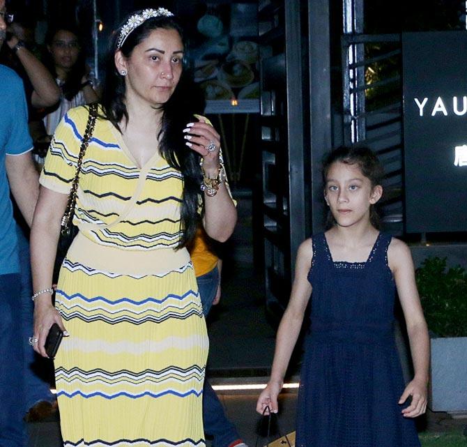 Maanayata Dutt along with her twins Iqra and Shahraan were spotted at a plush restaurant in Bandra, Mumbai. Maanayata turned a year older on July 22 and husband Sanjay Dutt will turn a year older on July 29. All pictures/Yogen Shah