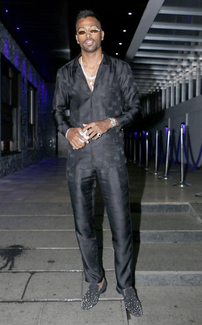 Hardik Pandya looked uber cool in an all-black attire teamed with a pair of black shades.