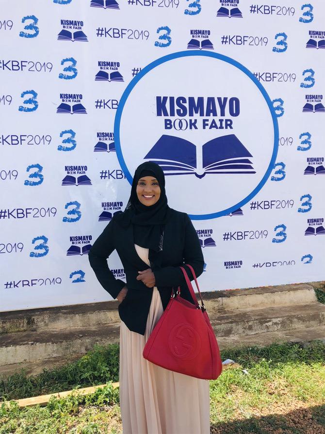 Hodan Nalayeh, who was heavily pregnant at the time of her death is survived by her two children, 11 siblings, and beloved parents. In the pic, Hodan Nalayeh attends a book fair in Kismayo, a city in Somalia.