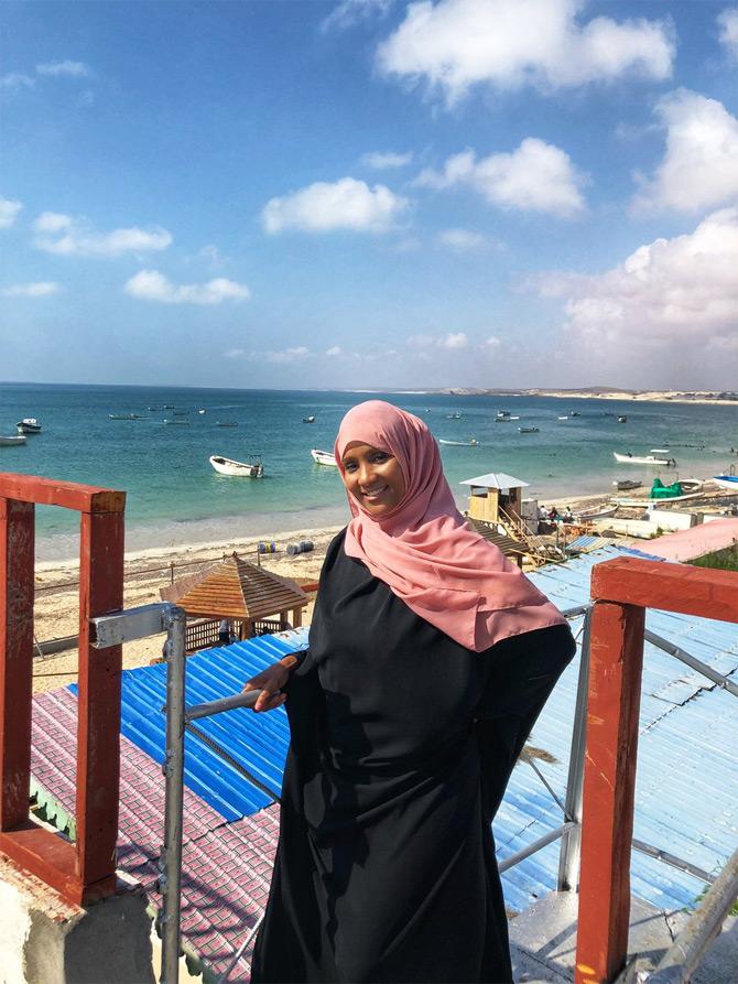 In the pic, Hodan Nalayeh is seen posing amidst the backdrop of the sea. While sharing this picture, Hodan captioned it: Joy is not just a word, but it's a feeling found when you see the beauty in rebuilding something people have lost hope in.