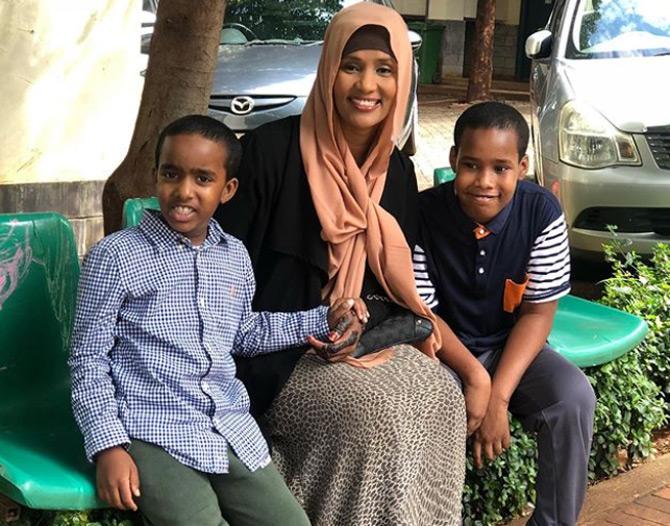 Hodan Nalayeh shared this beautiful picture with her two son's on Insta and wrote: Motherhood. The hardest and most rewarding job in the world. Raising boys to be men who love, respect, protect & honour the women in their lives.