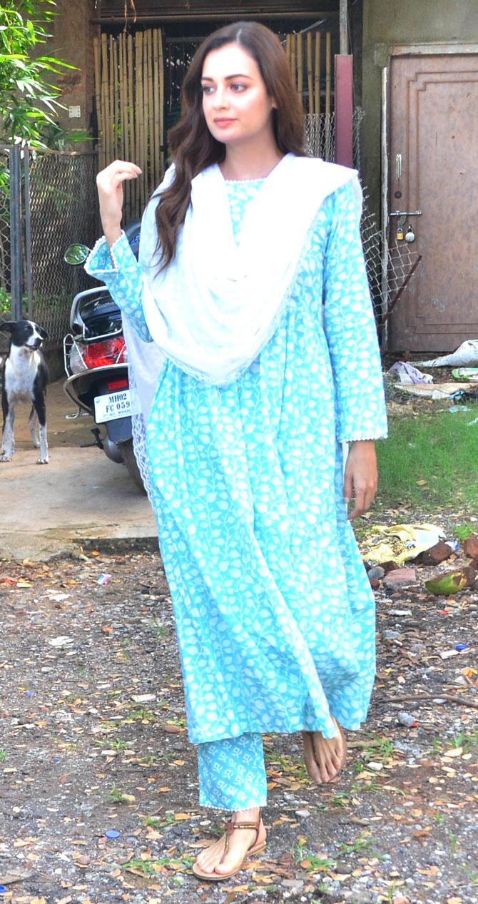 Dia Mirza, who is also a film producer, it's a thing to ponder that in a career of over 15 years, she has worked with women directors only twice. The actress was snapped in Andheri, Mumbai.