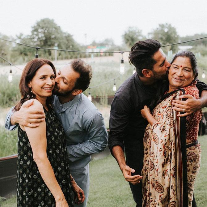 Amit Shah and Aditya Madiraju posed with their respective mothers and said, 'the only ladies we will swoon over'