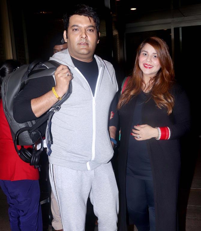 Kapil Sharma with wife Ginni, Kareena, Govinda with wife at airport