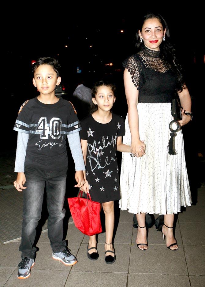 Apart from KGF 2, Sanjay Dutt also revealed that he will release the first teaser of his film Prasthanam on his birthday. 
In picture: Maanayata Dutt posed for the shutterbugs along with the twins - Shahraan and Iqra in Bandra, Mumbai.