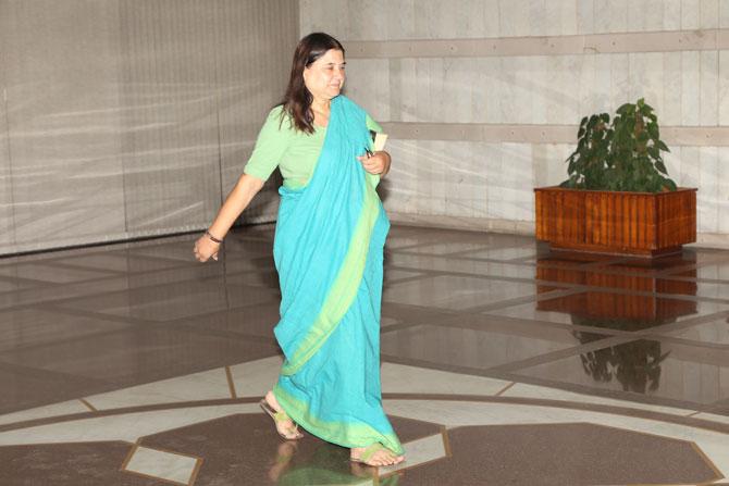 Sultanpur MP Maneka Gandhi attended the Bharatiya Janata Party (BJP) Parliamentary meet in New Delhi