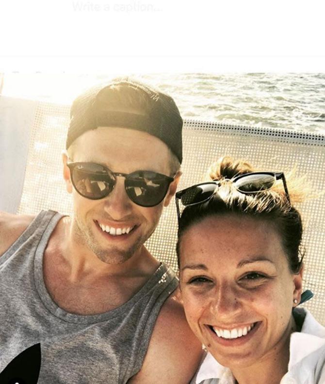 Chris Woakes is an English cricketer who plays for the national team.
Chris Woakes posted this picture of himself with wife Amie Woakes and captioned it as, 