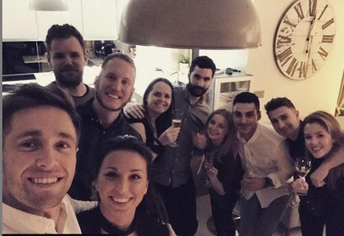 Chris Woakes posted this picture of himself with wife Amie Woakes and friends and captioned it as, 