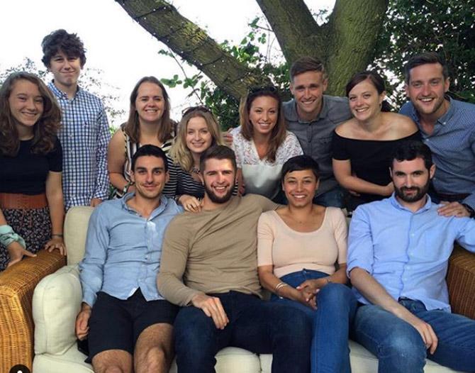 Chris Woakes posted this picture of himself with wife Amie Woakes and friends and captioned it as, 