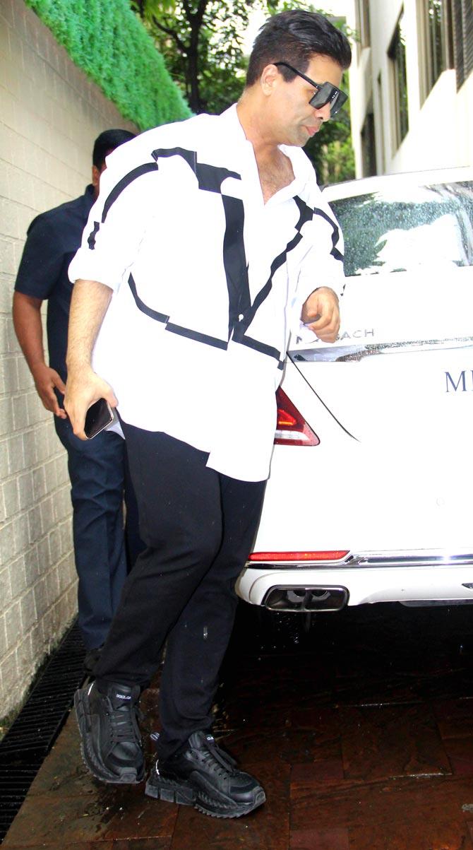 Director-producer Karan Johar attended the prayer meet of socialite Kaykasshan Patel's husband Arif Patel in Mumbai
