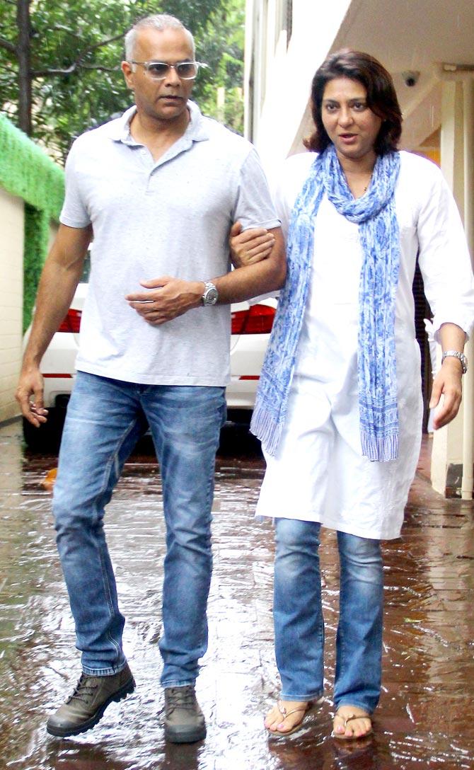 Congress leader Priya Dutt with husband Owen Roncon attended the prayer meet of socialite Kaykasshan Patel's husband Arif Patel in Mumbai