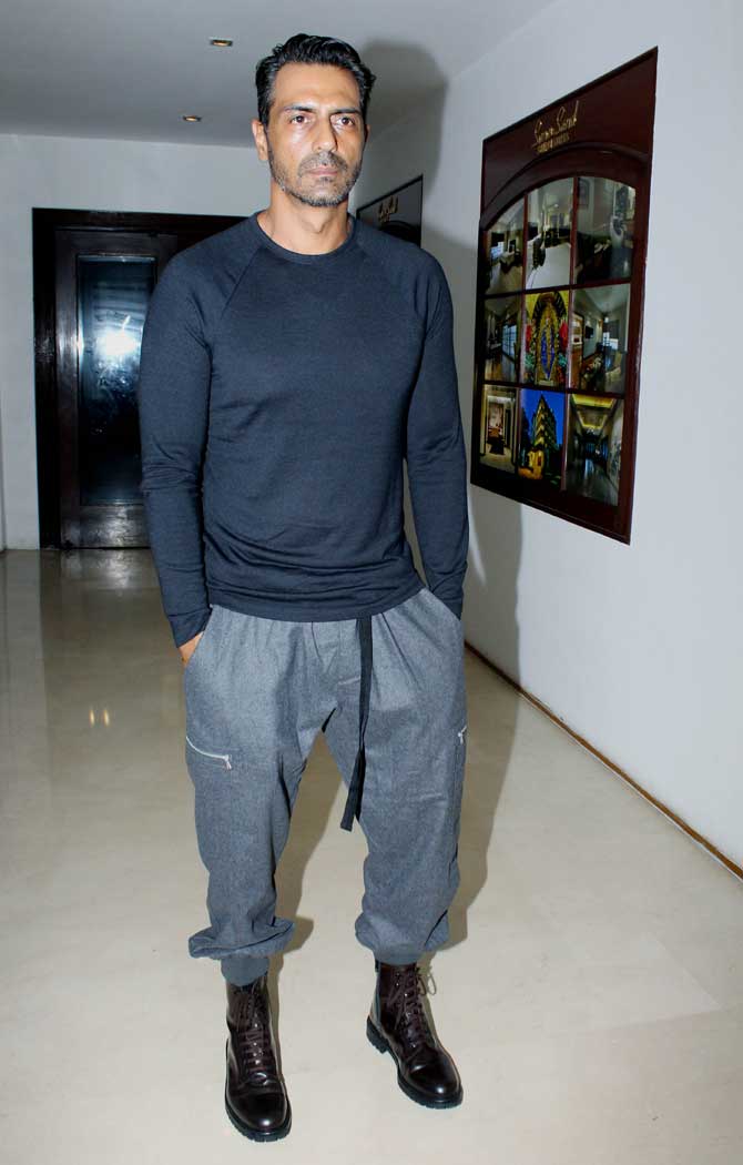 Arjun Rampal was also clicked at the party. Arjun unleashed his casual avatar, donning a dark blue t-shirt and grey trousers. His black long boots are too hard to miss. Arjun is all set to experience fatherhood as his longtime girlfriend Gabriella Demetriades is said to be due this month-end. The actor already has two teenaged daughters, Mahikaa (17) and Myra (13), with former wife Mehr Jesia.