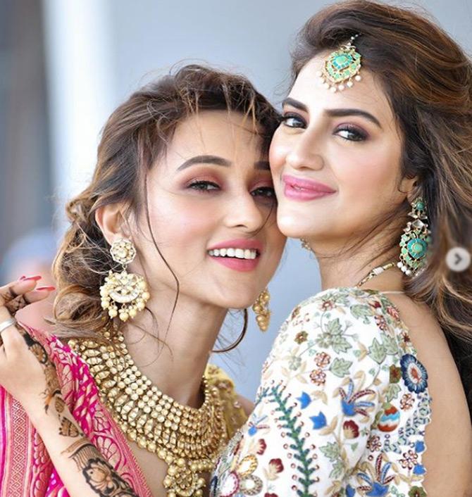 In photo: Mimi Chakraborty shares a candid moment with her BFF Nusrat Jahan from the latter's wedding which took place in the picturesque Turkish town of Bodrum.