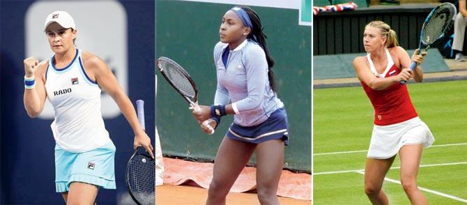 Ash Barty, Coco Gauff and Maria Sharapova